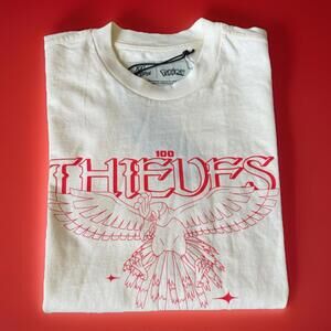 100 Thieves Pokemon Collaboration HO-OH SS T-SHIRT - CREAM (SM) New With Tags!